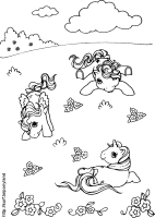 A coloring page of my little pony